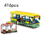 Bus City UK London Building Blocks School Vehicle Friends Wedding Car Traffic Bricks Double Station Girls Gifts Technique Toys - CADA BRICKS®