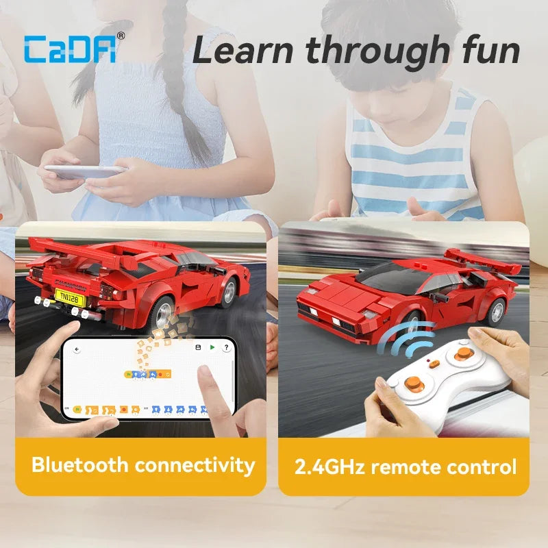 Cada 1:20 328 Pcs City Technological RC Racing Car App Building Blocks Remote Control Speed Vehicle Bricks Toy Holiday Gifts - CADA BRICKS®