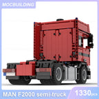 MAN F2000 V10 Semi-Truck Model MOC Building Blocks DIY Assemble Bricks Transportation Educational Creative Toys Gifts 1330PCS