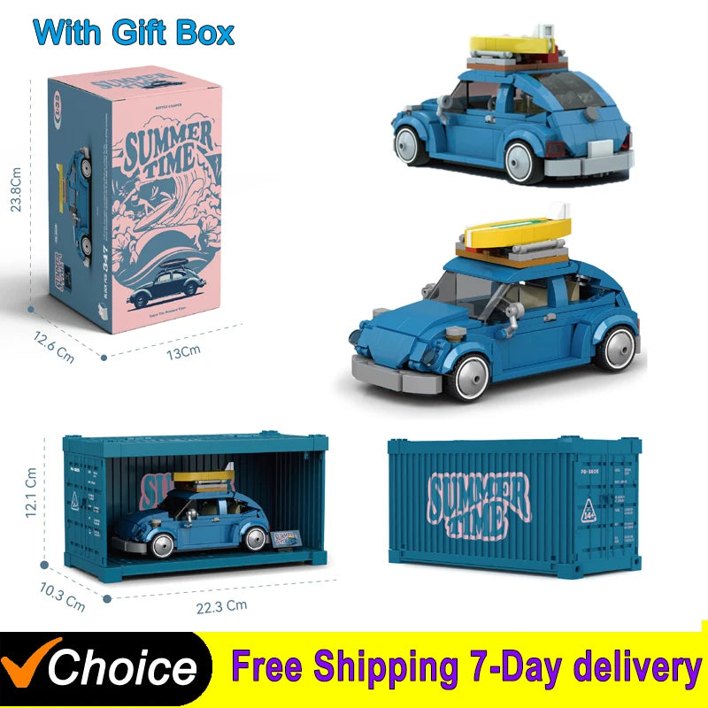 NEW IN Creative Model Classic Beetle Car Decoration Building Blocks Bricks Moc Kit Set City car DIY Toys For Boys Gifts with box