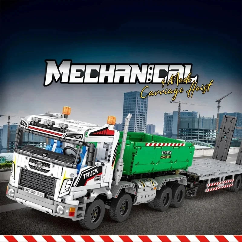 2950PCS Technical Truck Crane Vehicle Building Blocks Hook Lifting Truck Car Trailer Tow Model Bricks Toy For Kids Holiday Gifts