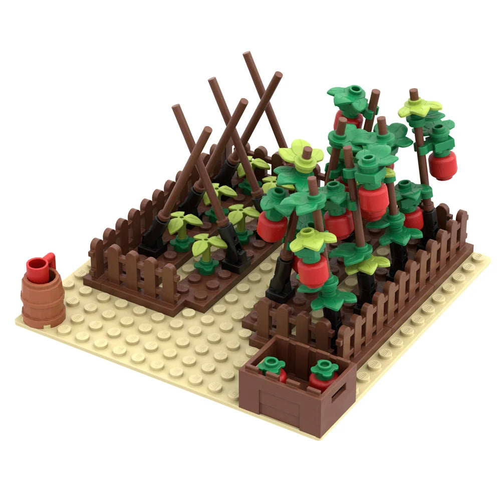 MOC Farm and Ranch Decoration Model Zoo Botanical Garden Building Blocks DIY Bricks Rural Landscape Animal and Vegetable Scenes