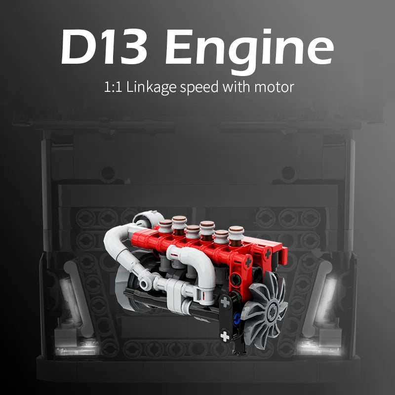 FH Truck 6X4 Tractor Heavy Duty RC Remote Control Engineering Vehicle Model Building Blocks Bricks Kits Toys Boy Christmas Gifts