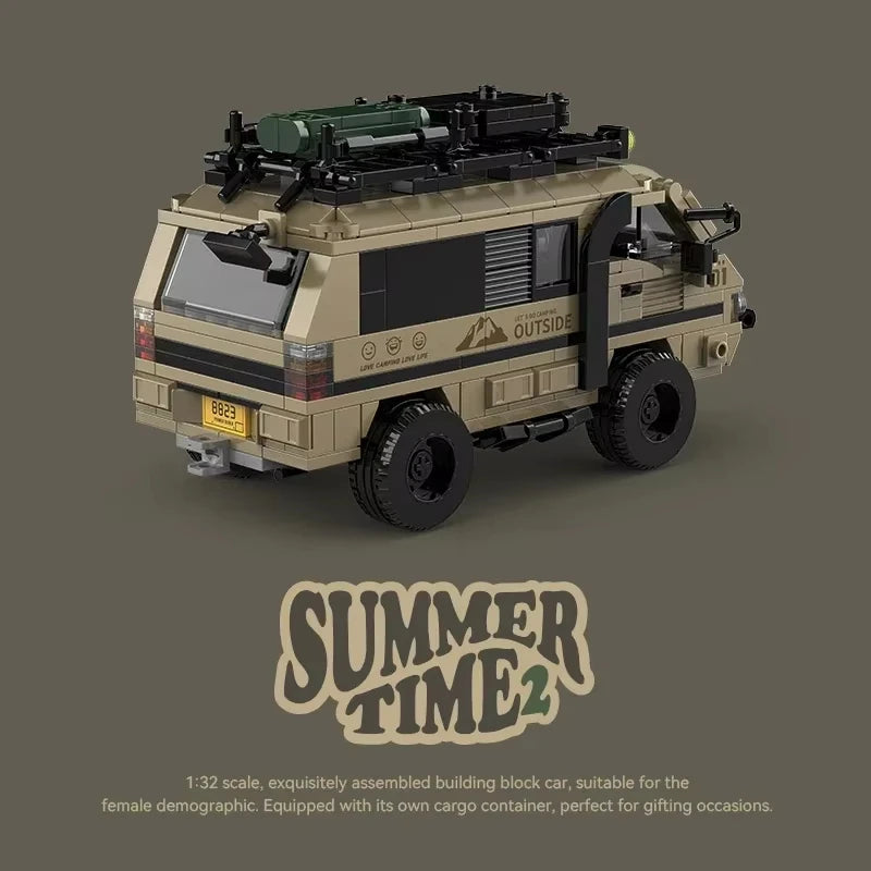 489Pcs Technical City Camper Car Building Blocks Passenger Truck Van Model Bricks Set With Display Box Kids Gifts For Boys