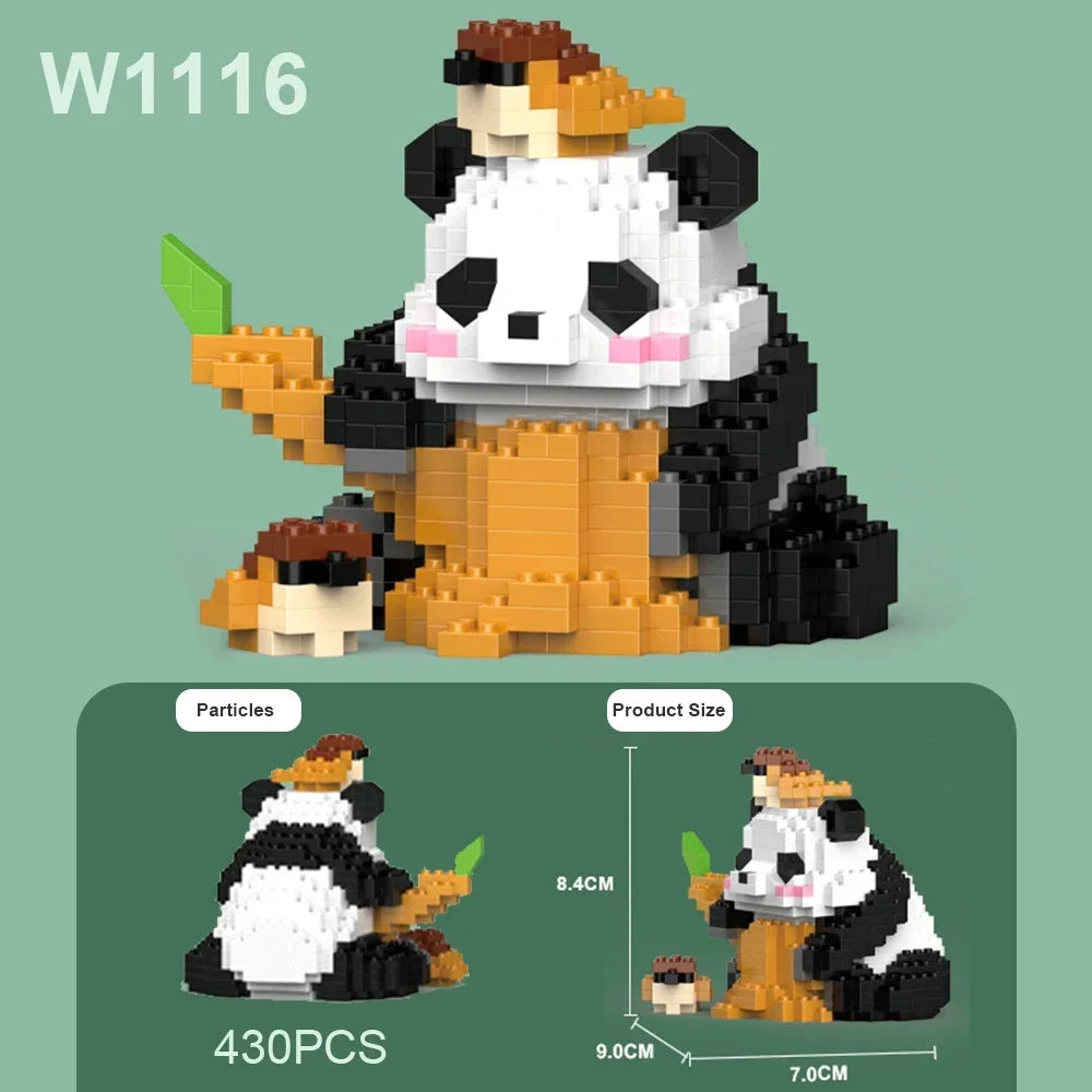 Creative DIY Assemable Animal Cute MINI Chinese Style Animal Panda Building Block Educational Boy Toys For Children Model Bricks - CADA BRICKS®
