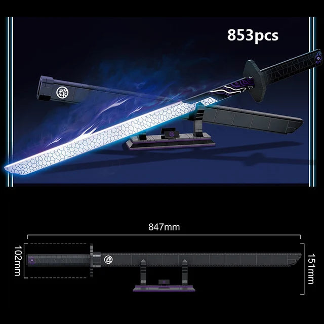 Samurai Sword Building Blocks Ninja Blade Katana Japanese Anime Butterfly Nichirin Knife Bricks MOC Children Toys for Adult Gift - CADA BRICKS®