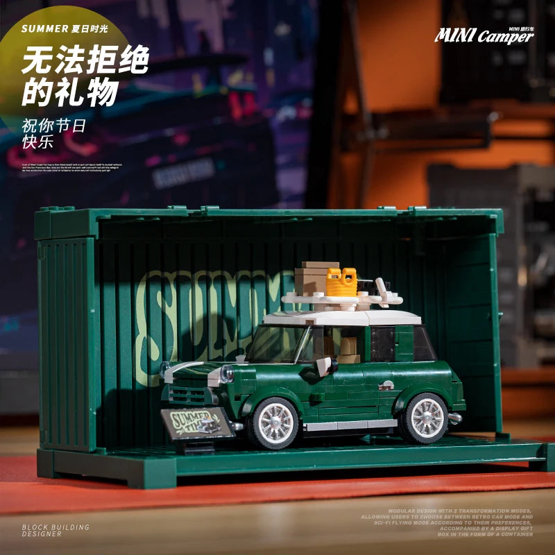 PB Creative City Retro Car Building Blocks T1 Campervan Beetle Camper Car Bricks Mini Camper Model Toys Kids Christmas Gifts