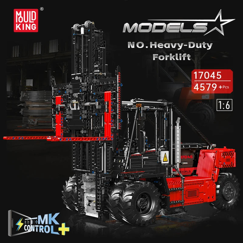 Mould King 17045 Technical Car Toys The RC Motorized Heavy-duty Forklift Building Block Engineering Truck Set Kid Christmas Gift