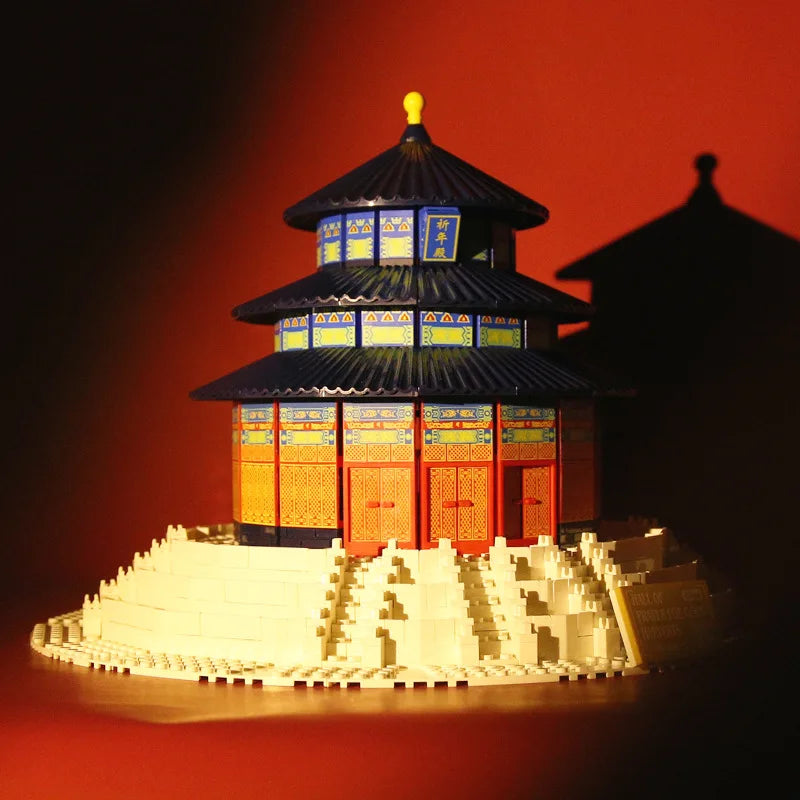 Creative China Historical Ancient Architecture Hall of Prayer for Good Harvest Building Block Heaven Temple Model Sets Brick Toy