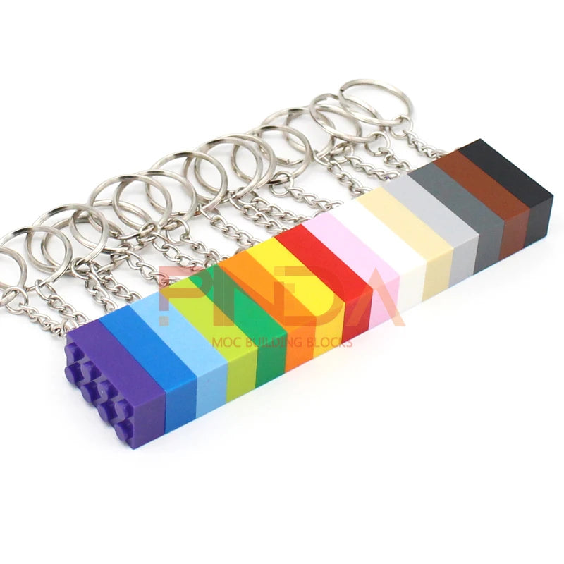 10Pcs MOC 2x4  Key Chain  Building Blocks Creative Gift  with MOC Brick Keychain Bricks Plate Compatible - CADA BRICKS®