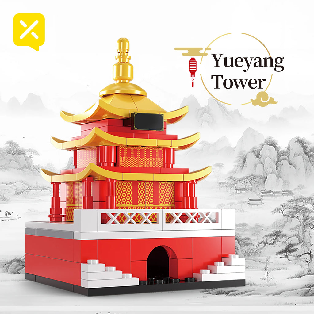 Famous China Architecture Tower Building Blocks Toys Yellow Crane Tower City Historical Children Assemble Brick Toys Boys Gift