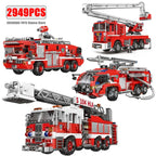 Simulation City Firefighter Rescue Engineering Vehicle Movable Building Block Fire Trucks Model Kit Childrens Assembled Toy Gift - CADA BRICKS®