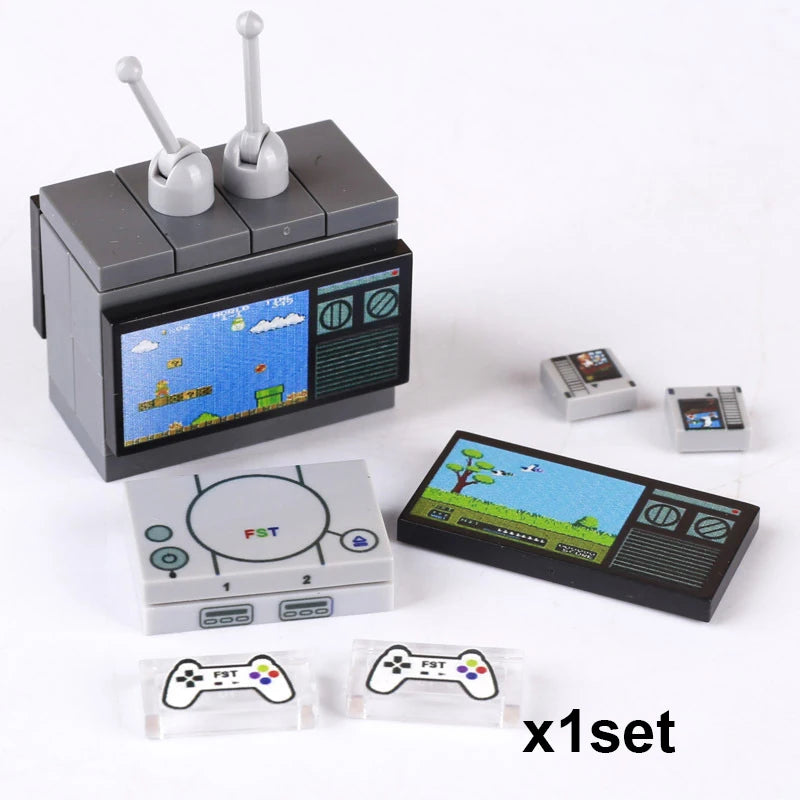 City Printed Accessories Building Blocks Computer Controller Monitor Keyboard Dashboard Mobile Phone Radio Mini Bricks Kids Toys - CADA BRICKS®