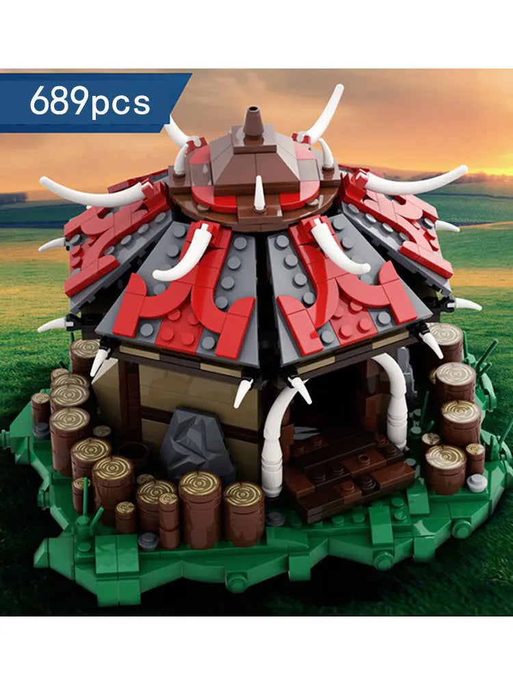 689PCS Building Blocks WOW Fantasy Orc Barracks Castle Architecture Model MOC-57406 Set Assembly Toys Christmas Gift