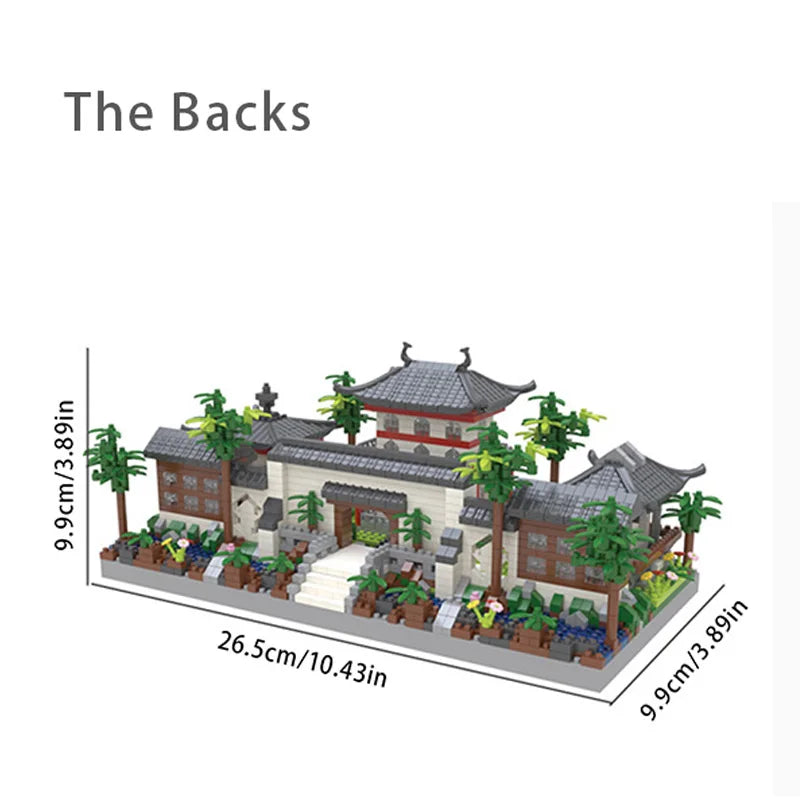 Suzhou garden three in one ancient style architecture adult high difficulty huge assembly block set children's toy birthday gift