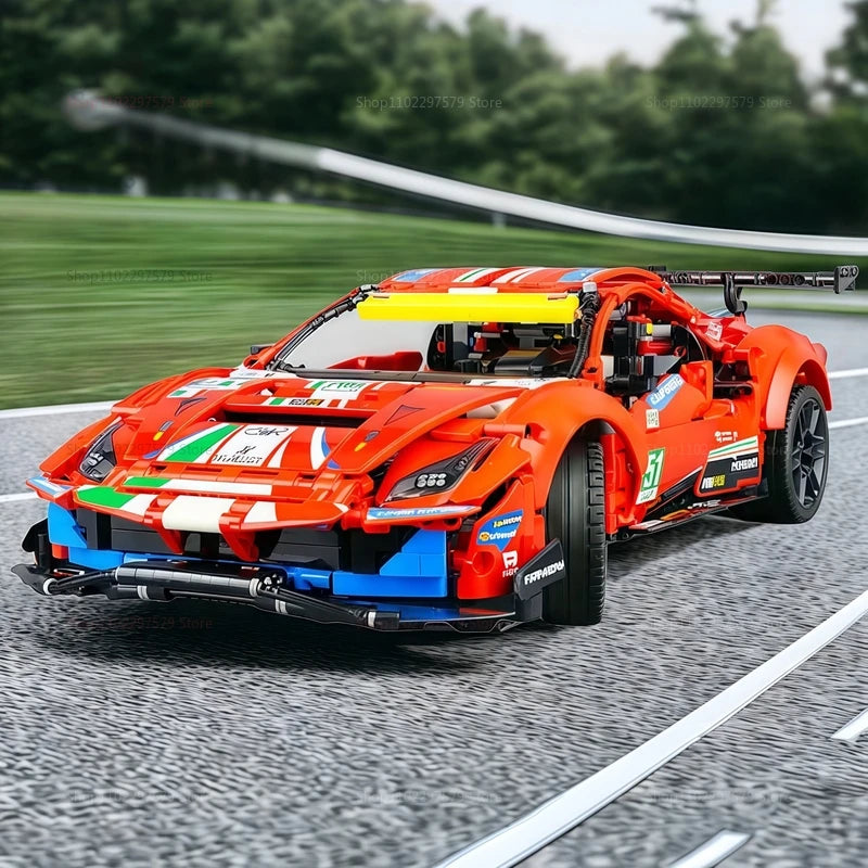 Technical 1684PCS 488GTE Race Car 42125 Serie Mechanical Group Performance Sport Car Diy Display Model Car Collection Decor Gift