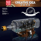 Mould King 10065 Pirate Ship Building Block The Black Pearl in A Bottle Model Sailboat Toys Assembly Brick Kids Christmas Gifts