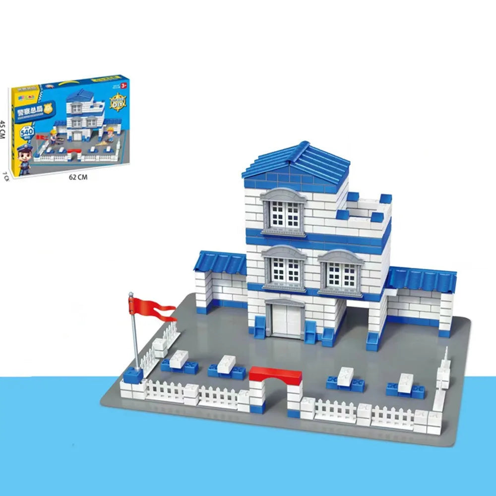 Multicolor DIY Building House Block Set Plastic Tile Houses Assemble Toy Miniature Size Villa Model Mini Brick Assembly