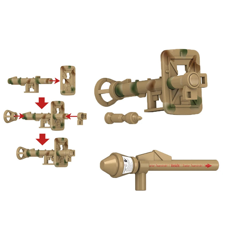 WW2 Militaire Duitse Wapen Bouwstenen Soldaten Actie Figuren Anti Tank Raketwerper IJzeren Vuist 60 MOC Speelgoed Bouwstenen N6001