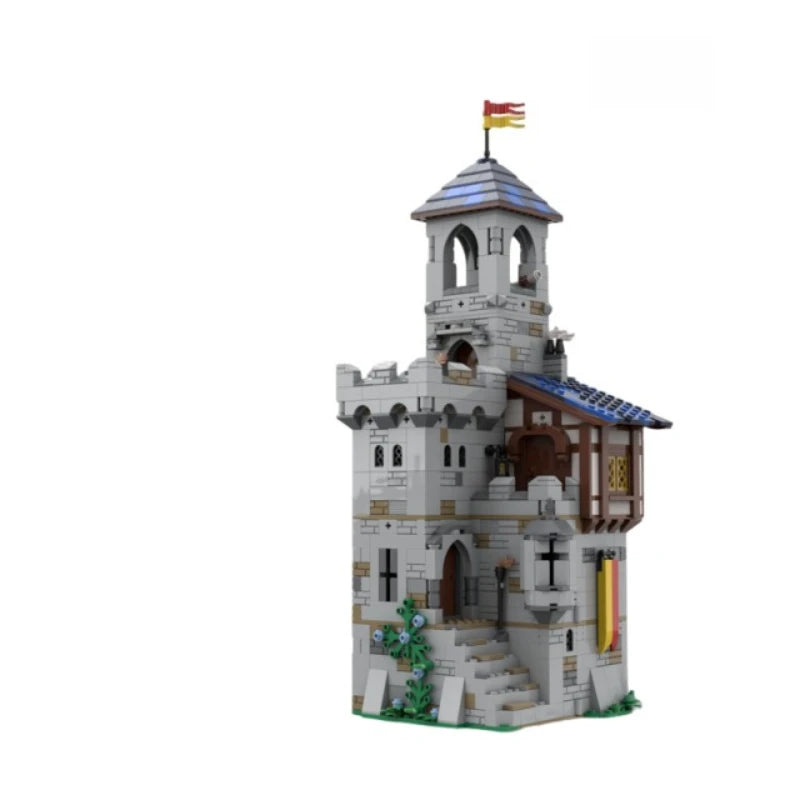 MOC Kasteelburcht Bouwstenen Modulaire Middeleeuwse Vestingtoren Compatibele Steentjes Creatief Doe-Het-Zelf Kasteel Speelgoed Cadeau voor Jongens Kinderen