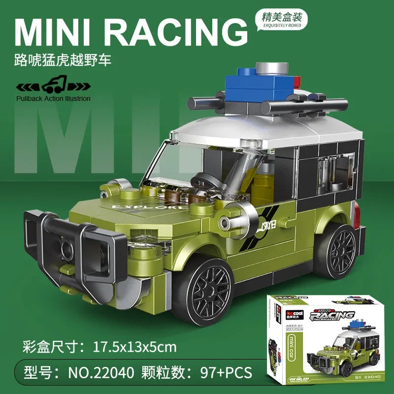 DIY Racing Car Bus Engineering Vehicle Ambulance Pull Back Model Building Blocks Brick Toys Children Boys Compatible With Lego