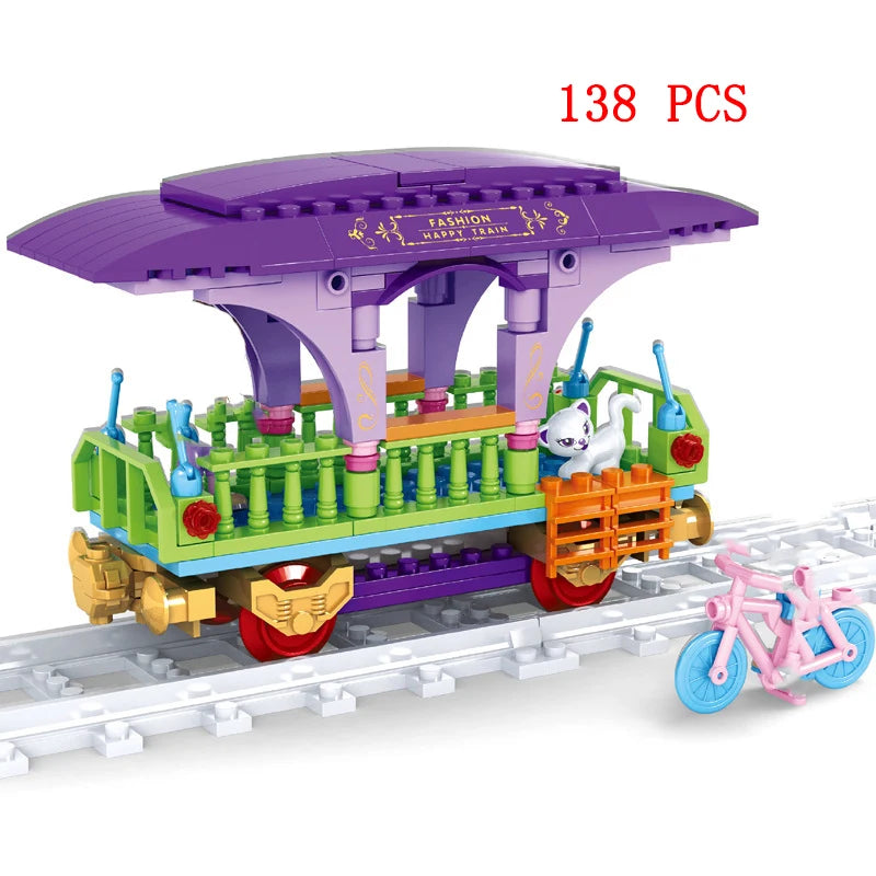 City Train Set Steam Bullet Vehicle Cargo Railway Station Model Building Blocks Brick Tracks Rail No Motor Kits Carriage Kid Toy - CADA BRICKS®