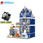 MINI Bricks European Market Street Café Villa Store House Building Blocks City Street View Scene Model Assemble Toy Kid Gifts