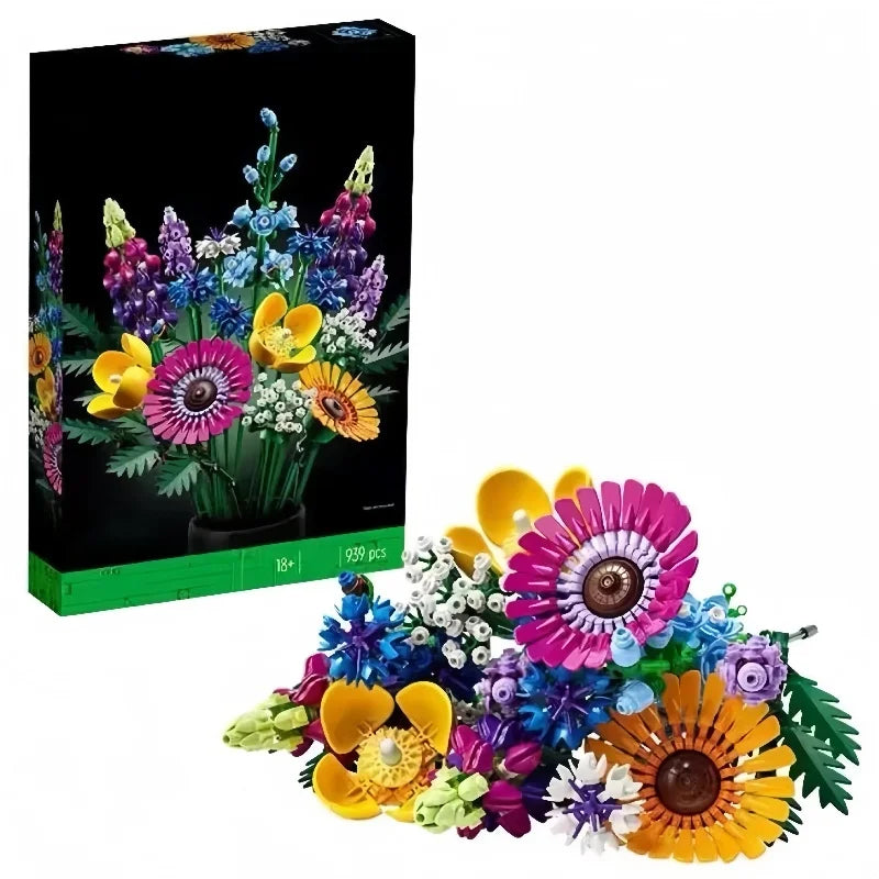 Wildflower Bouquet Building Blocks Set 10313/10314 - Dried Flower Centerpiece Home Decor, Creative DIY Toys for Girls Birthday G
