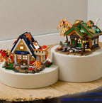 Forest House Building Blocks 3D Cherry Blossom Tree House Architecture Bricks Model Log Cabin Toys For Kids Santa Gift MZ322