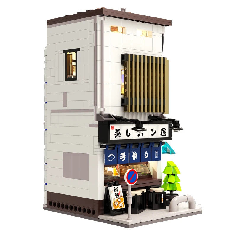 Cada City LED Japanese Steamed Bun House Architecture Building Blocks Friends Shop Figures Bricks Toys cherry blossom Kids Gifts - CADA BRICKS®