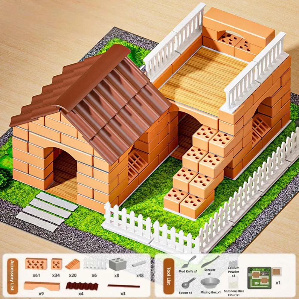 Villa Blocks Multicolor DIY Building House Block Set Plastic Tile Houses Assemble T ...
