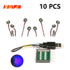 10PCS 0.8mm Pin RGB LED Building Blocks USB Lamp DIY Street Light City Electric Decorate 1X1 Brick Toy Compatible All Brands - CADA BRICKS®