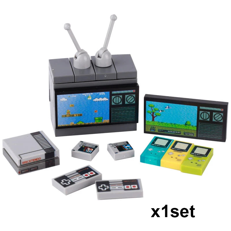 City Printed Accessories Building Blocks Computer Controller Monitor Keyboard Dashboard Mobile Phone Radio Mini Bricks Kids Toys - CADA BRICKS®