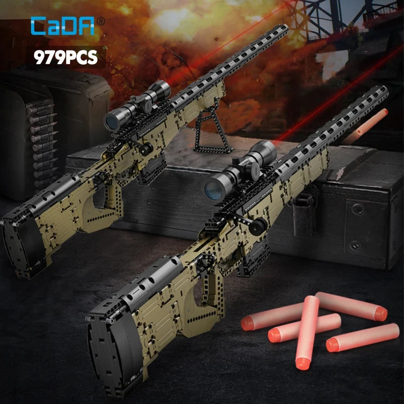 Cada 979Pcs City Technical  Police Military Weapon Sniper Rifle Building Blocks WW2 For Assault Rifle Bricks Toys for Kids Gifts - CADA BRICKS®