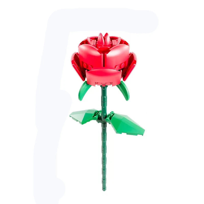 Blocks R Rose 13 Styles Pretty Flower Building Blocks Rose Valentine's Lavender Peac ...