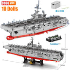 SEMBO Shandong Aircrafted Carrier Modular Building Blocks Military Navy Battleship Model Bricks WW2 Soldiers Toys For Kid Gift - CADA BRICKS®
