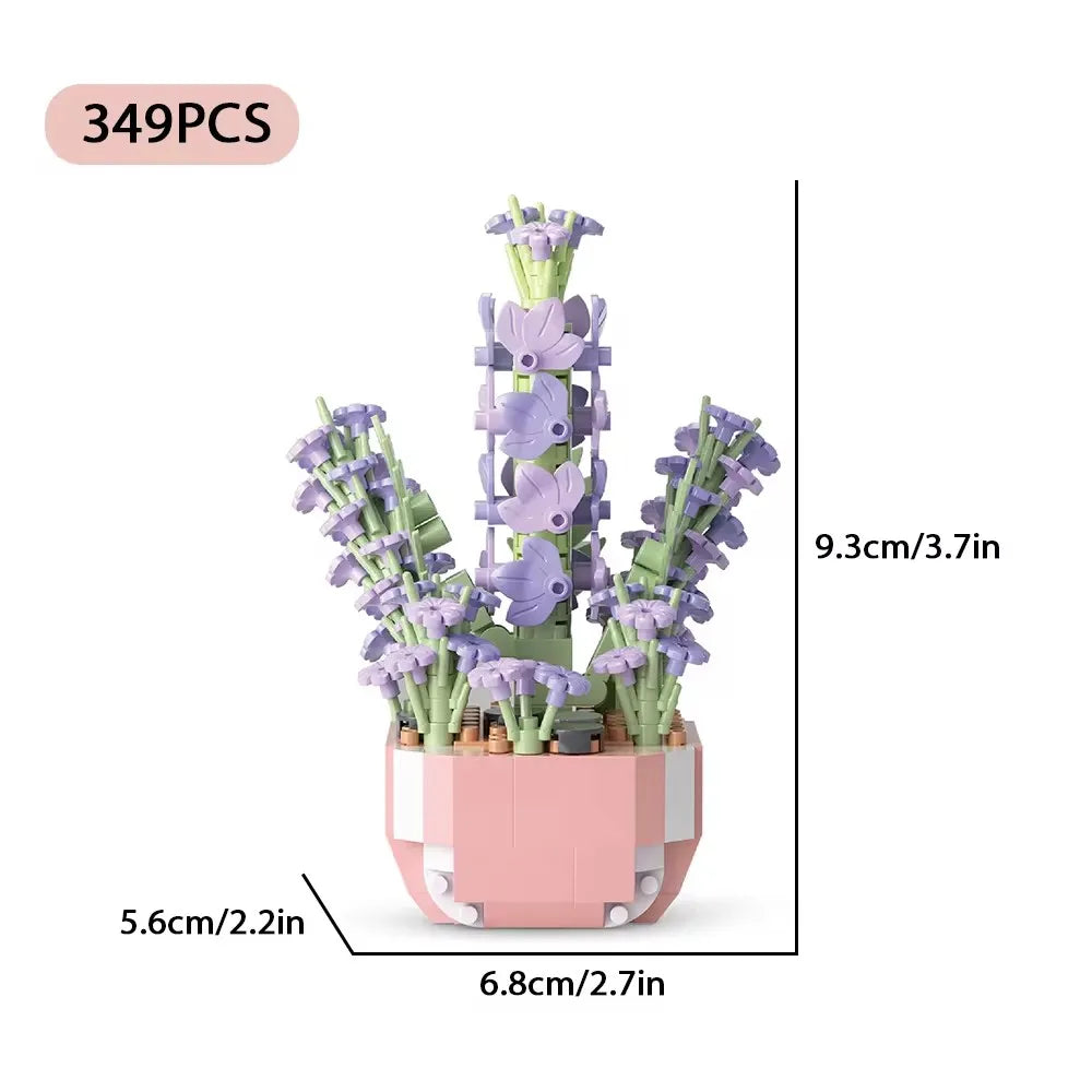 DIY Potted Plants Model Flower Succulents Building Blocks Everlasting Flower Bonsai Tree Gardens Romantic Bricks Kids Kits Toys