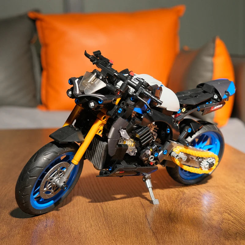 MOC City Classic 1:8 Technology MOTO Bricks Motorcycle Locomotive Vehicle Model Building Blocks Birthday Gifts for Children Boys