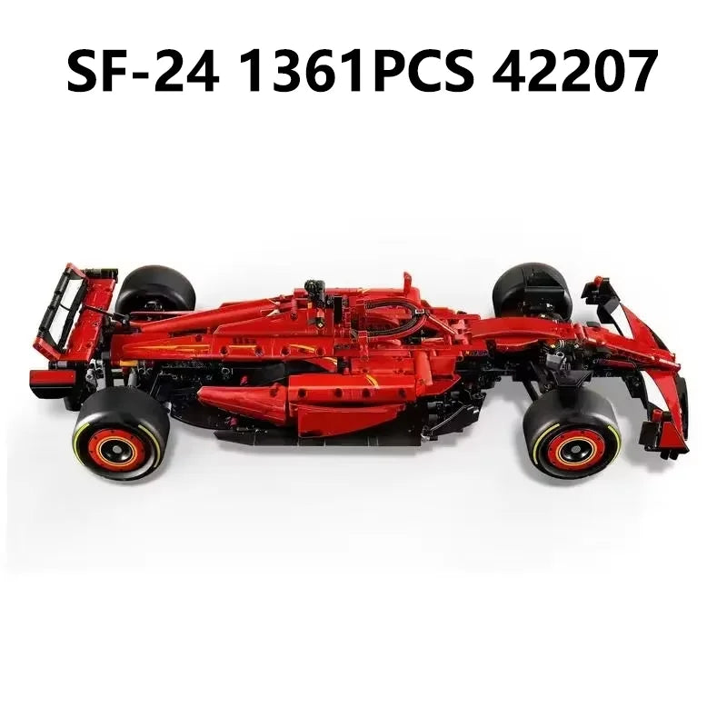 Technology 1361PCS Speed Champions SF-24 F1 Race Car 42207 Detailed Build F1 Model Car MOC Display Vehicle Collection Decor Gift