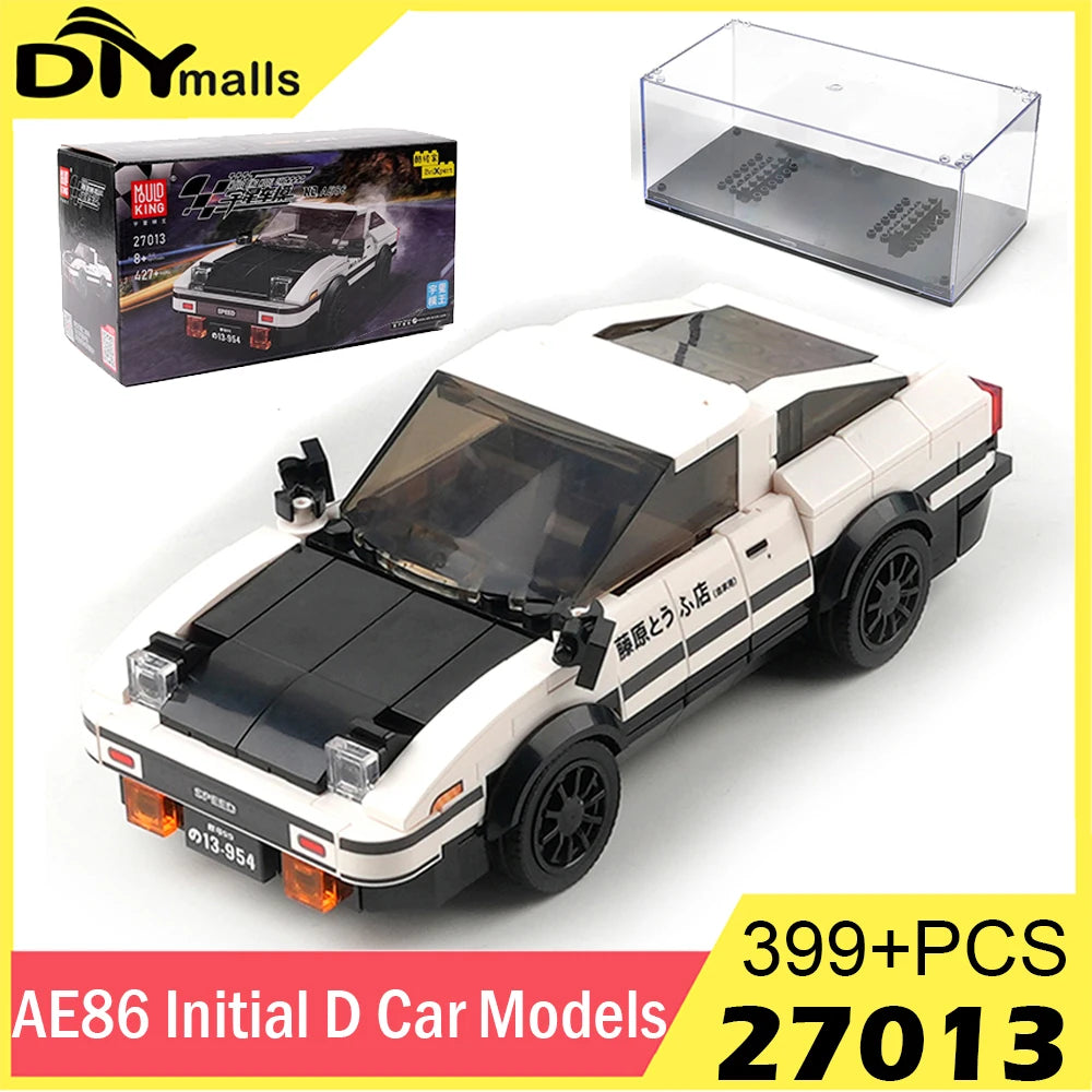 Mould King 27013 AE86 Initial D Car Models Building Sets with Display Case Collectible Model Car Kits Race Car Building Blocks - CADA BRICKS®