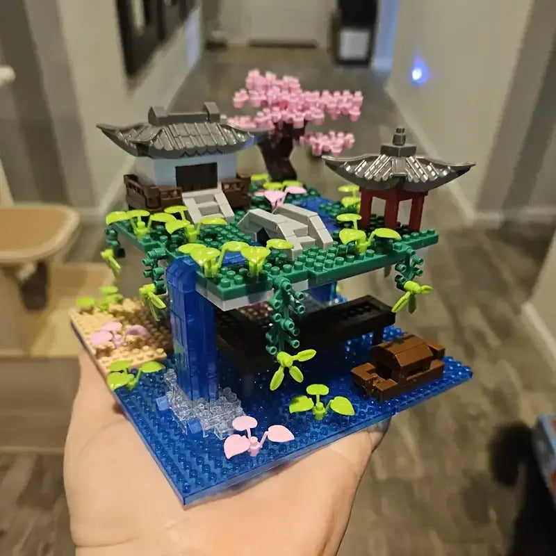 Chinese ancient style architectural creative ornaments, ancient style building blocks, handmade, difficult assembly huts, educa