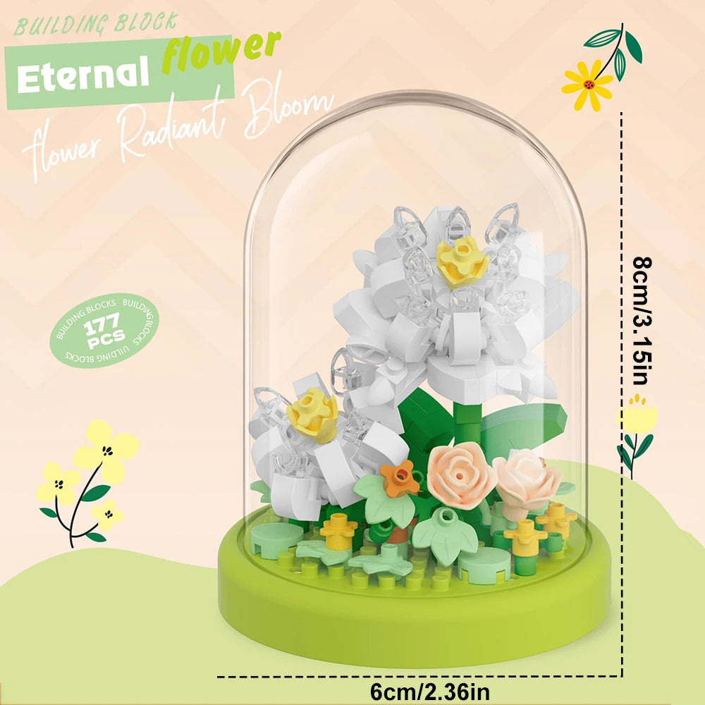 Diy Micro Flower Building Blocks Mini Bricks Particles Eternal Life Flowers Home Decoration Assembling Puzzle Toy Christmas Gift - CADA BRICKS®
