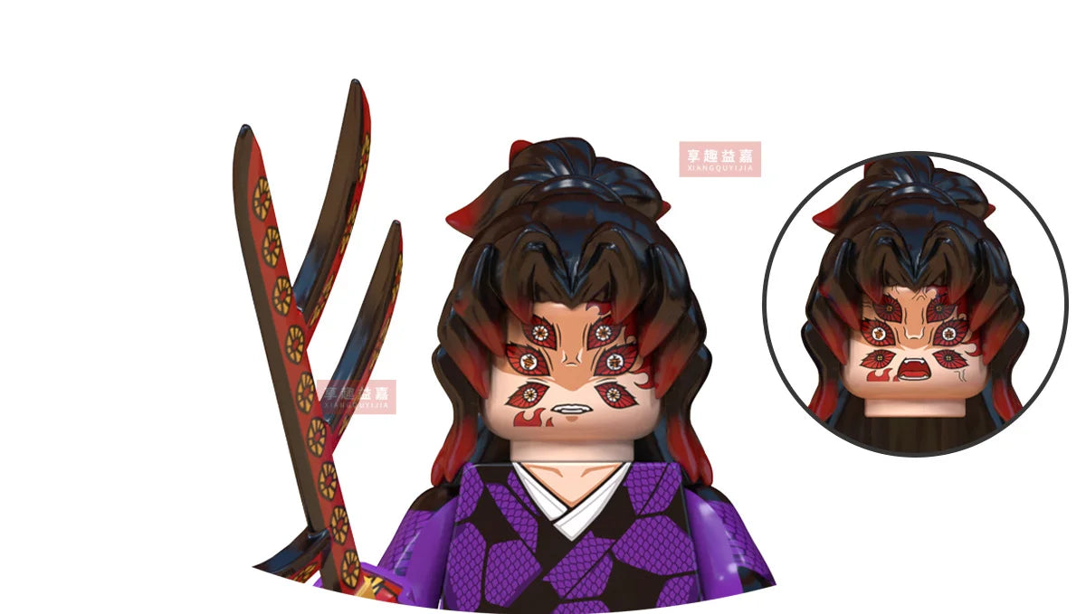 WM blocks 6116 6137 6138 Demon Slayer Tanjirou Nezuko Inosuke Zenitsu Giyuu Rengoku Uzui Tengen anime bricks building blocks
