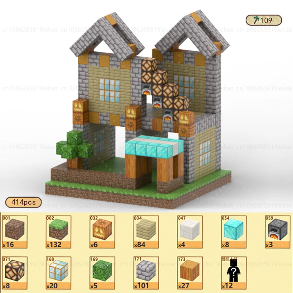 Magnetic Building Block Magnet Cube Mine World Set for Boy Girl Kid Age 3+ DIY Model Children STEM Sensory Toy Christmas Gift - CADA BRICKS®