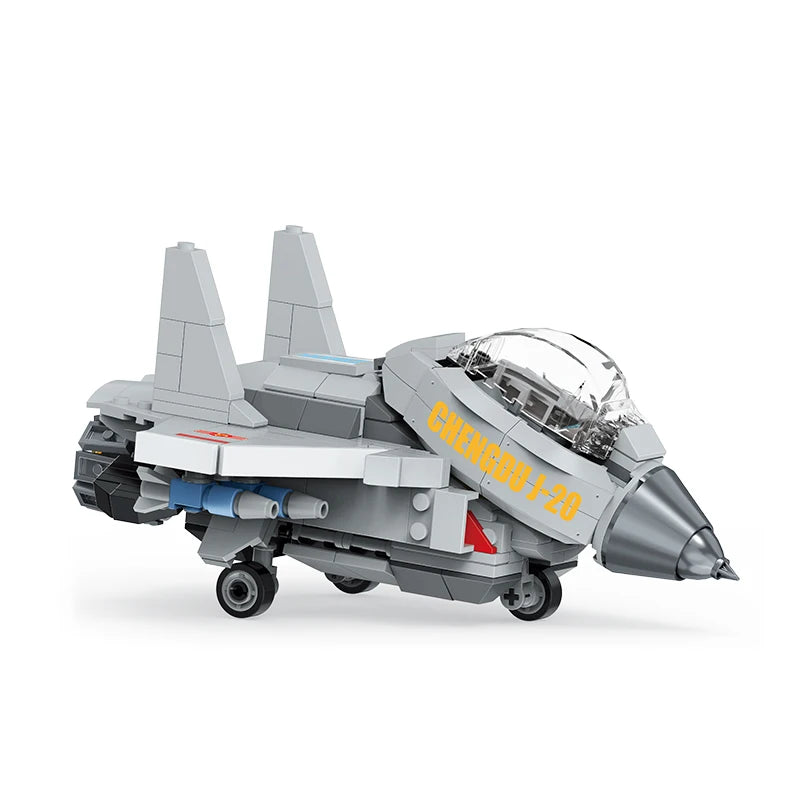 KNEW BUILT Fighter Jet Mini Building Block Toy Set for Kids Boy Adult Beginner Military Plane Airplane Pirate Transporter Brick