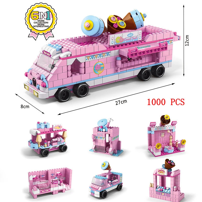Bus City UK London Building Blocks School Vehicle Friends Wedding Car Traffic Bricks Double Station Girls Gifts Technique Toys - CADA BRICKS®