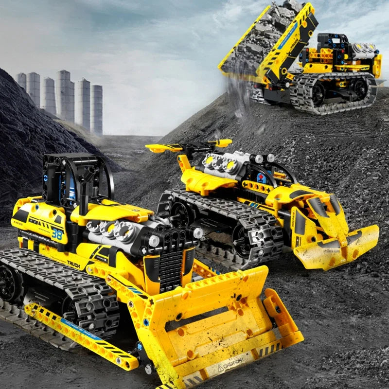 642 3 in 1 Deformation City RC Robot Excavator Racing Car Building Blocks Remote Control Bulldozer Truck Bricks Toys For Kids - CADA BRICKS®
