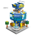 2025 Mini Shop Market Street View Sets Model Building Blocks Hamburger Restaurant Retail Store Creative Architecture Friend