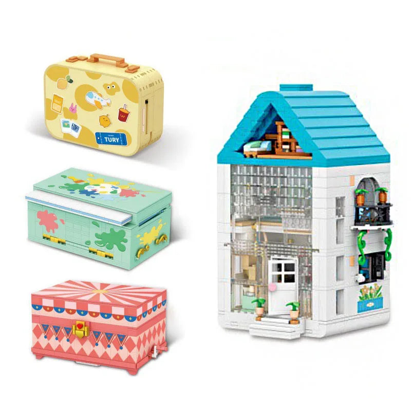 Idea House Street View Mini Block Secret Box Villa Room Building Brick Art Studio Circus Streetscape Construction Toys For Gifts