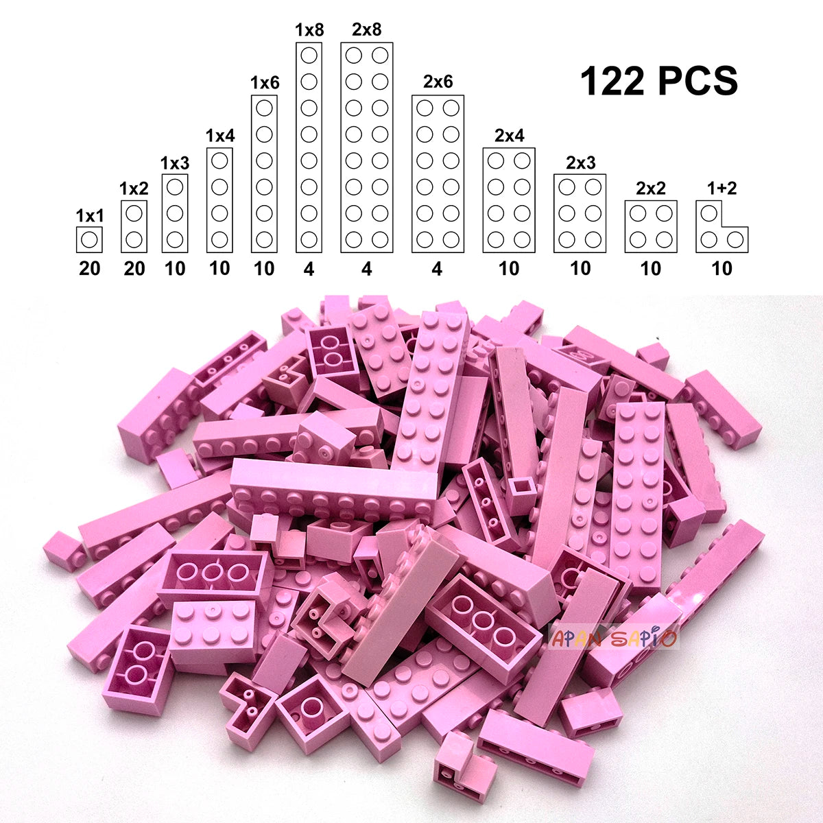 122pcs Thick Figures Bricks 12 Size DIY Building Blocks Educational Creative Size Compatible With 3001 Plastic Toys for Children - CADA BRICKS®